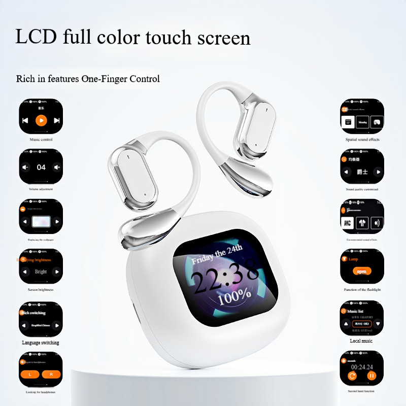 smart touch screen high-quality OWS hanging ear earphone